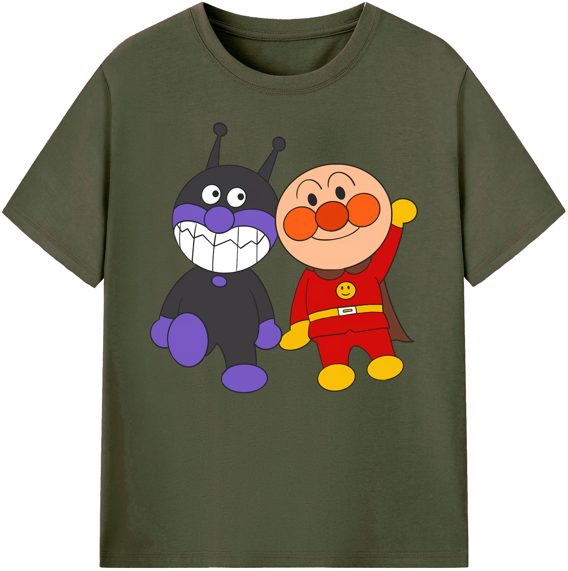 （画像用） アンパンマン Anpanman 綿100％ メンズ半袖Tシャツ｜肌触りやわらか＆通気性
